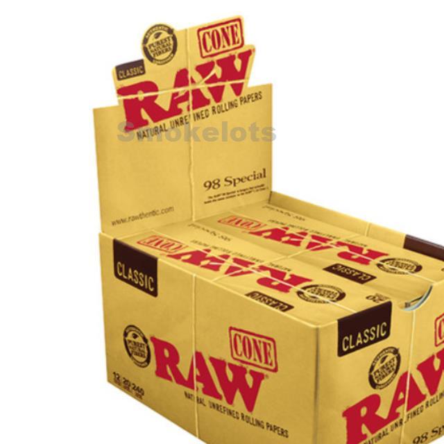 RAW Classic 98 Special Pre-Rolled Cones - Pack of 20 Cones - Display of 12 Packs (MSRP $10.00 Each)